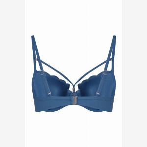 Hunkemöller Wattiertes BügelBikinioberteil Scallop Blau