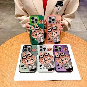 Custodia alla moda  Cool e Carina di Labubu  per iPhone Serie 7 X 11 12 13 14 15 16 per Samsung Galaxy Serie A12 A23 A54 S21 S22 S23 S24 S25 Samsung Galaxy S20 FE verde