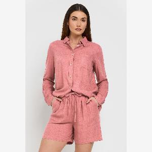 Lts Tall Coral Pink Linen Tie Shorts for Women Now 1330 previously 19 30 off