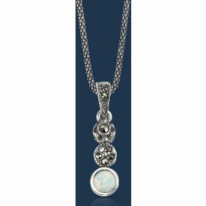 Enjoy 40 Discount on John Greed Silver Marcasite  Opalite Necklace