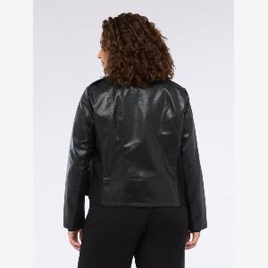 20 di sconto Giacca biker Fiorella Rubino con borchie e zip asimmetrica Nero Taglia 39