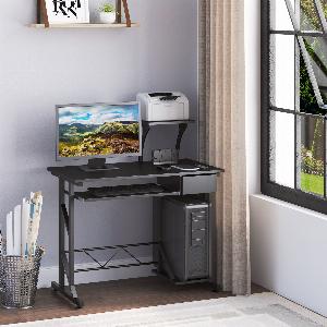 HOMCOM Bureau informatique design en mdf 90 x 50 x 95 cm noir