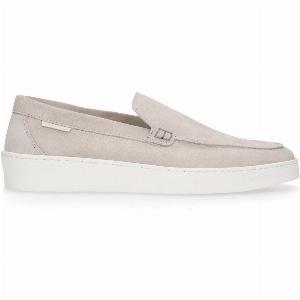 Beigefarbene VelourslederLoafer