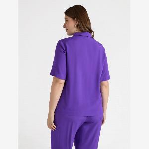 Fiorella Rubino  Blusa boxy in viscosa LENZING ECOVERO Donna Viola Taglia 45 54 IT