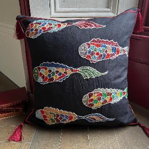 Uzbeki Suzani Hand Embroidered Cushion SUZCUSH102220