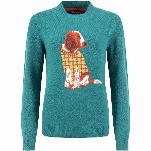20 Discount on Weird Fish Lotipot Intarsia Knit Jumper in Deep Teal Size 8
