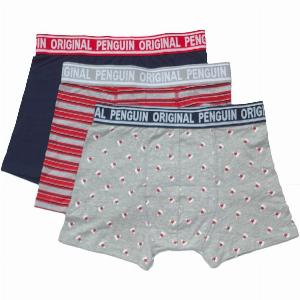 3 Pack Festive Santa Hat Boxers In Light Grey