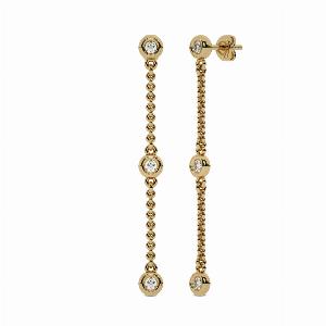 Luminous Strands Lab Grown Diamond Earrings  14K Yellow Gold 12 ct tw