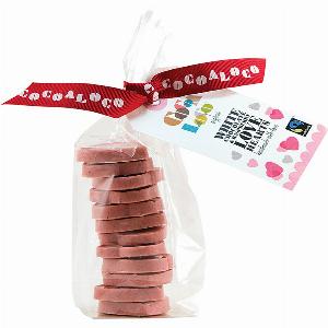 Cocoa Loco White Chocolate  Raspberry Love Hearts  100g