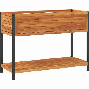 Jardinière et étagère 110x45x80cm en acacia et métal prix réduit