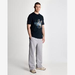 Lyle  Scott Mens 3D Line Graphic TShirt in Dark Navy