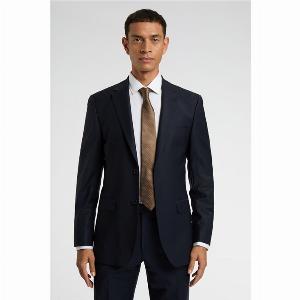 Racing Green Regular Fit Navy Blue Wool Stretch Mens Suit Jacket