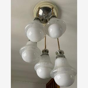 Lampadario in vetro di Murano bianco anni 70 ora 1700  sconto 6