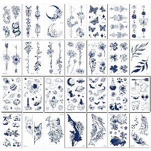 2881 Sheets Semi Permanent Womens Fake Tattoos Wrist Ankle Tattoos Waterproof Sweatproof and Long Lasting Herbal Juice Tattoos