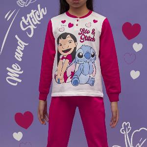 Baronio Sconto del 20% su pigiama Lilo Stitch felpa cotone rosa chiaro bambina 8052201633435