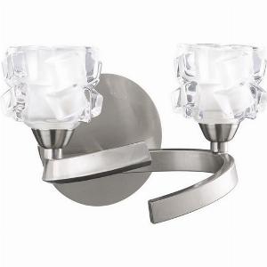 Ice Wall Lamp Switched 2 Light G9 ECO Satin Nickel