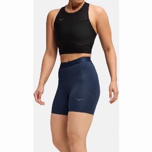 HOKA Womens Novafly 6 Knit Short in Midnight Blue Size Small