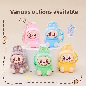 Porteclés Kawaii avec Nœud Pendentif à Suspendre pour Voiture Décor Dessin Animé Pendentif Porteclés à Suspendre pour Sac à Dos Breloques Porteclés Cadeau pour Enfant 1PCS rose