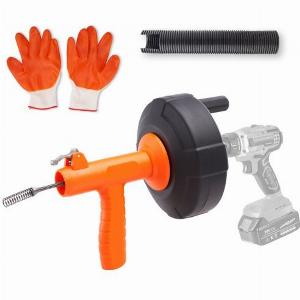 VEVOR Rohrreinigungsspirale 063x762cm Federstahlkabel Abflussreiniger mit Trommel ManuellElektrisch Manuelle Zufuhr Rohrreinigungswelle Rohrreinigungsgerät für WC Abwasserkanal Bodenabfluss