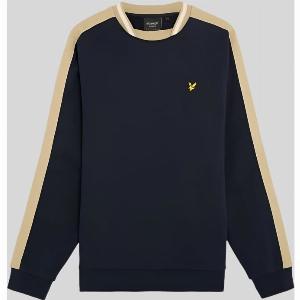 Lyle  Scott Mens Contrast Taped Sweatshirt in Dark Navy