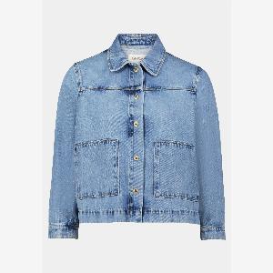 30 Rabatt auf lässige Jeansjacke mit Taschen  Helles Blau Denim