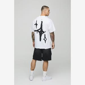Herren Weißes Oversize TShirt mit GraffitiPrint White Größe 4XL boohooMAN