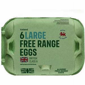 Enjoy 25% Discount on Icelands Six Large FreeRange British Eggs