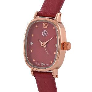 STRADA PC21S Uhr mit Japanischem Uhrwerk  Roségoldfarbenem Gehäuse und Kaffeebraunem PUArmband