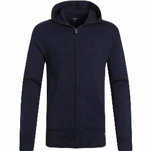 Weird Fish Samuel Knitted Full Zip Hooded Jumper Navy Size L