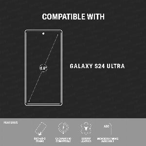 Galaxy S24 Ultra Leather Bumper Case  Black with Red Detail