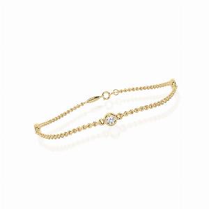 Three Stone Lab Grown Diamond Bracelet  14 ct tw10K Yellow Gold