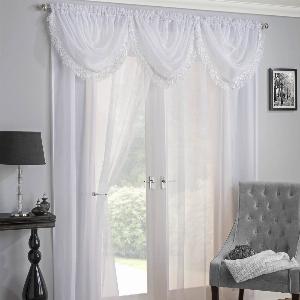 62 Discount on White CrystalSavannah Rod Pocket Voile Curtain