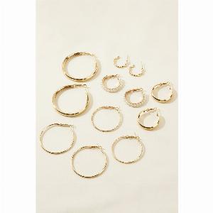 Goldfarbenes OhrringeSet im CreolenStil
