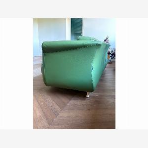 Divano 3 posti Big Mama e pouf in pelle verde di Massimo Iosa Ghini 4200