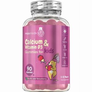 Calcium with Vitamin D3  90 Strawberry amp Vanilla Gummies for Kids  maxmedix