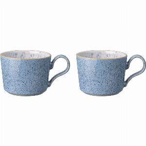 Studio Blue Flint Set Of Two Tea Coffee Cup By Denby
