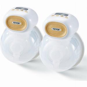 VEVOR Breast Pump Wearable Electric Breast Pumps Hands Free 4 Mode  12 Levels 300mmHg Strong Suction UltraQuiet Rechargeable Portable Breastfeeding Pump with LED Display 24mm Insert28mm Flange
