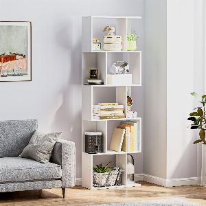 Enjoy 12 Discount on HOMCOM SShaped Wooden 5Tier Bookcase in White