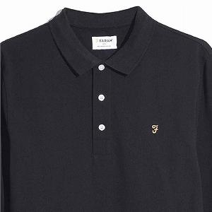 Farah Blanes Ls Polo Shirt In Black  S
