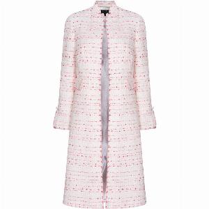Ivory Tweed Dress Coat with Scarlet Stripes  Claire Now 499 Save 38