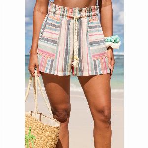 Short à rayures jambe large