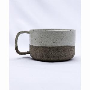 açık mavi Pure White Handmade Ceramic Smoked Grey Stoneware Big Ceramic Mug