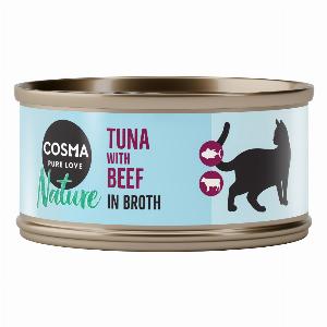 Cosma Nature 6 x 70 g Alimento umido per gatti  Tonno con Manzo