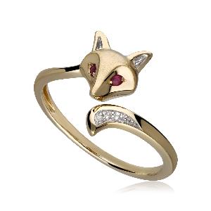 Gardenia Ruby Fox Ring In 9ct Yellow Gold
