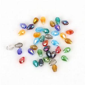 70 pezzi di perline di cristallo sfaccettate austriache a goccia perline di vetro perline distanziatrici sfuse per la creazione di gioielli beige