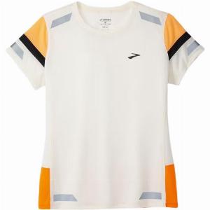Damen Brooks Run Visible 20 Kurzarmshirt Weiß Orange Größe XS