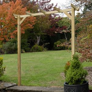 Forest Hanbury Flat Top Wooden Garden Pergola Arch 610 x 18