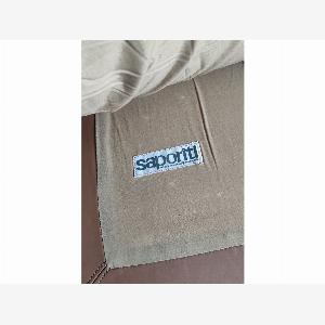 Set 2 poltrone e pouf in pelle marrone di Giovanni Offredi anni 70 Saporiti Italia