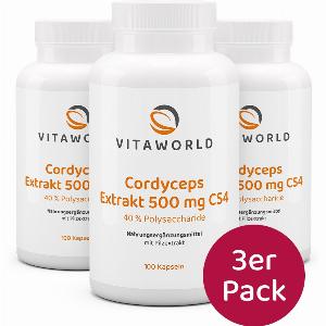 Cordyceps Extrakt 500 mg CS4 3er Pack 300 Kapseln jetzt nur 5190