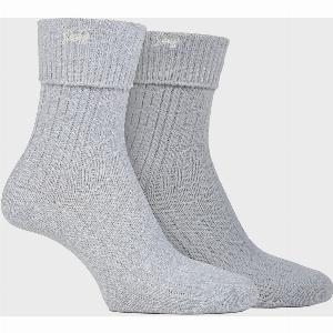 Jeep Womens Turn Cuff Boot Socks  2 Pack White